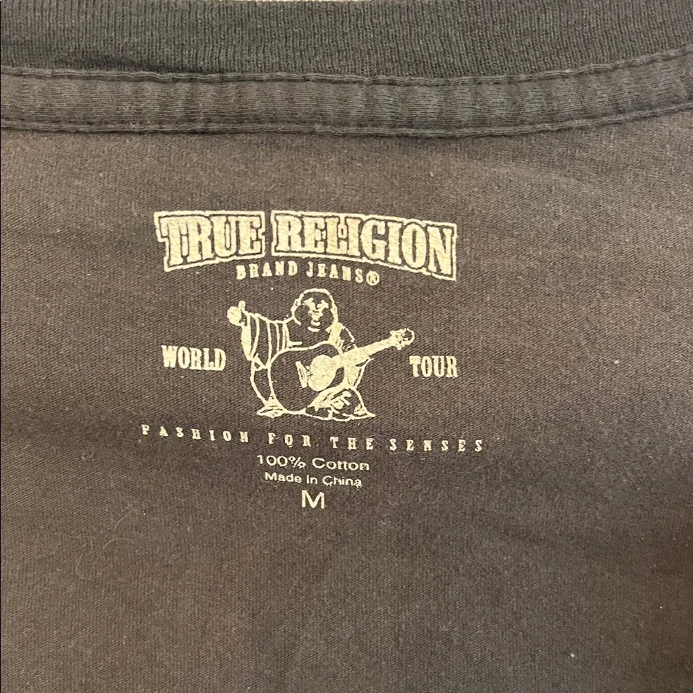 True Religion Women's V-Neck Tee - Green and Gray Ombre